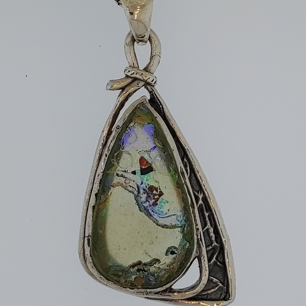 Sterling Silver Roman Glass One of a Kind Bailar